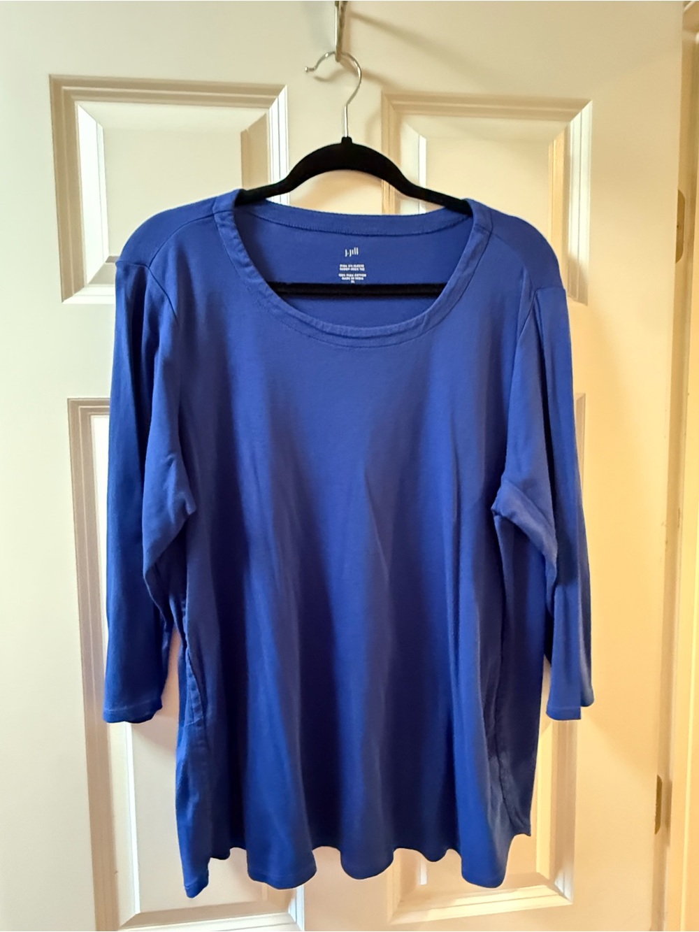 J. Jill Royal Blue 3/4-Sleeve Scoop Neck Tee